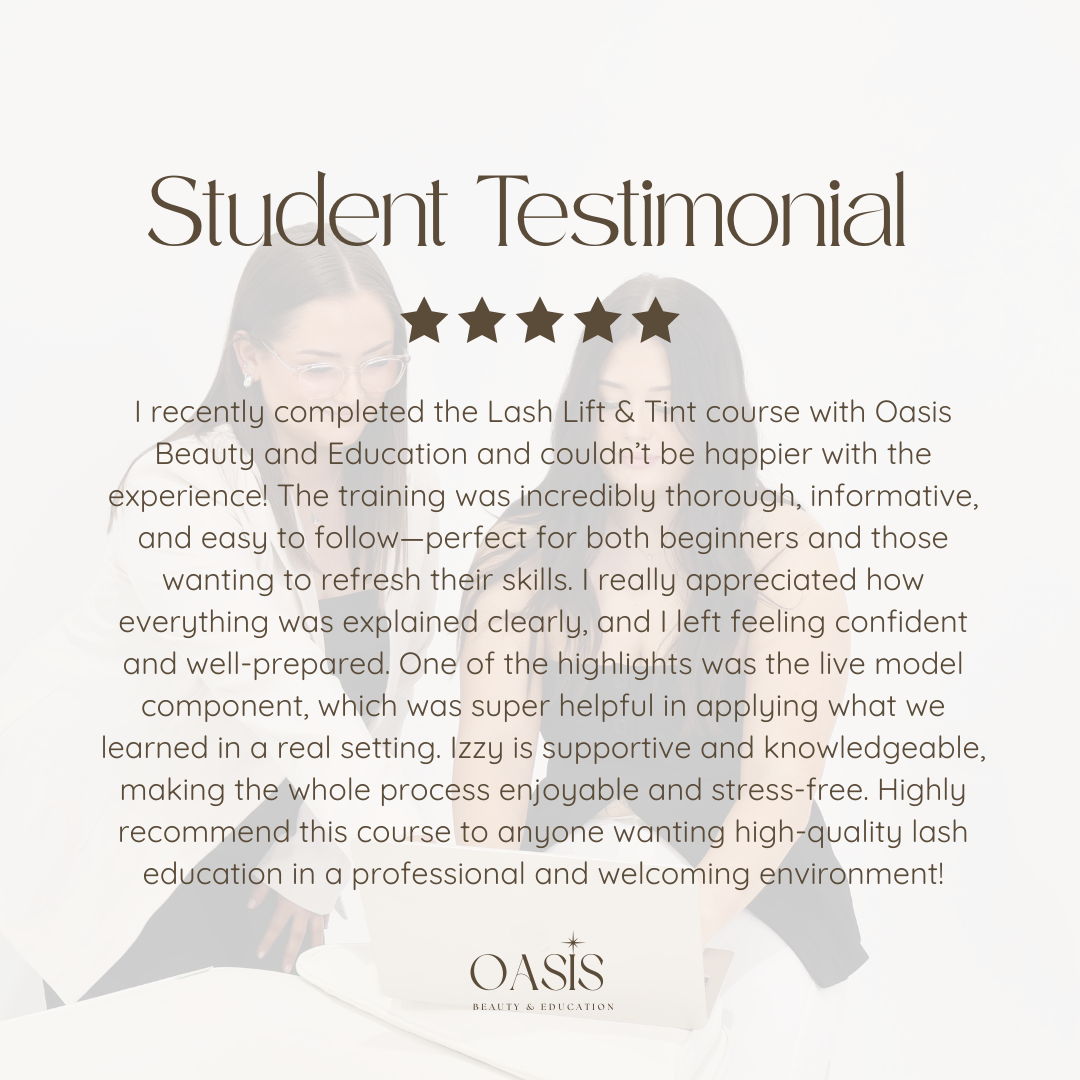 1 DAY IN PERSON LASH LIFT & TINT COURSE