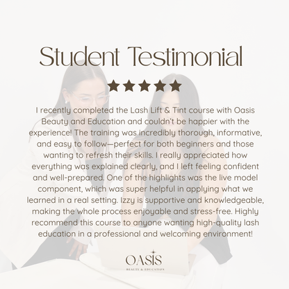 1 DAY IN PERSON LASH LIFT & TINT COURSE
